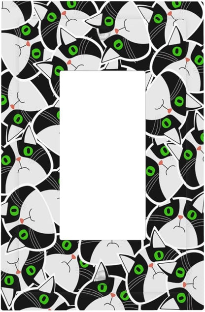 Outlet Covers Funny Cat Wacky Kitty 1 Gang Wall Plates Single Rocker Light Switch Covers Decorative Switch Plates Electrical GFCI Panel Covers for Home Office Decor 5 X 3 IN