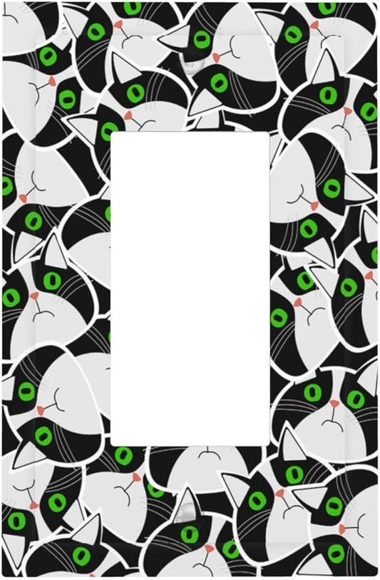 Outlet Covers Funny Cat Wacky Kitty 1 Gang Wall Plates Single Rocker Light Switch Covers Decorative Switch Plates Electrical GFCI Panel Covers for Home Office Decor 5 X 3 IN
