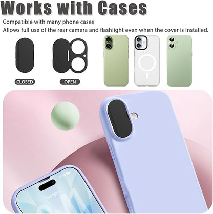 Front Camera Cover Compatible for iPhone 17 with Rear Lens Cover,Protect Privacy and Security But Not Affect Facial Recognition (2Pack) -2025 Updated Version