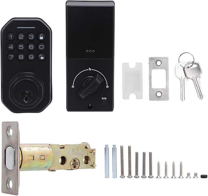 Smart Deadbolt Door Lock with Digital Electronic Keypad, Alloy Construction, 2 Keys - Auto Locking, Virtual Password Security, Suitable for Home Apartment Villa