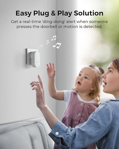 REOLINK Video Doorbell Camera with Chime, 1:1 Head-to-Toe View, 2.4/5 GHz WiFi, Person/Vehicle/Package Detection, No Monthly Fees