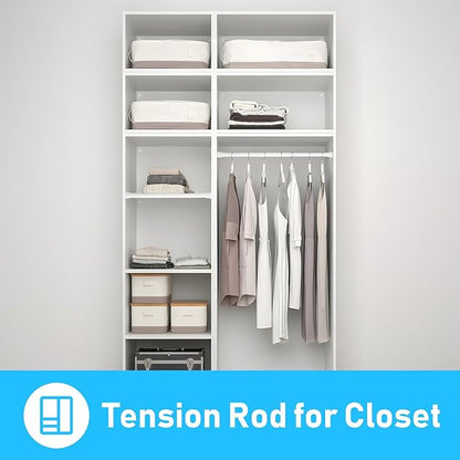 4 Pack White Tension Rod 16 To 26 Inch Adjustable Spring Tension Curtain Rods No Drilling Short Curtain Rod Extendable Small Spring Tension Rod for Closet Cupboard Bars Refrigerator