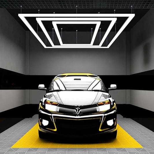 Neatfi LED Bright Garage Light, 52,800 Lumens, Ceiling Lighting for Auto Shops, Car Detailing, Gym, Basement, Warehouse, Barber and Beauty Salons (Cool White, 3 Rectangles with Hanging Kit)
