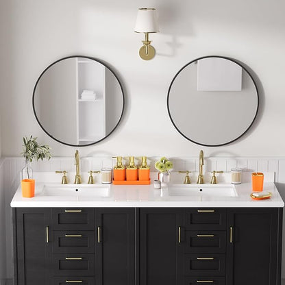 Bathroom Accessory Set, 11PC Bathroom Set, Orange Bathroom Accessories, Bathroom Accessories Set with Trash Can, 3PC Soap Dispensers and Toilet Brush