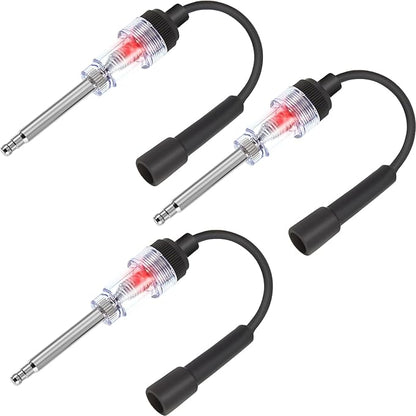 Inline Spark Plug Tester Engine Straight Boot Ignition Tester Light Lawnmower Checker Armature Diagnostic Detector for Automotive Car Internal External Engine(3 Pieces)