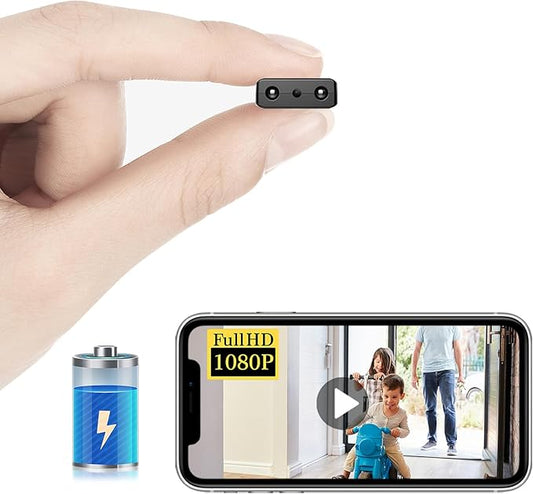 Smallest Wireless WiFi Battery Camera,HD1080P Concealed Camera,Portable Video Recording Live Feed,Smart Baby Monitor with Night Vision,Motion Detection,Cloud Storage for Security with iOS Android APP