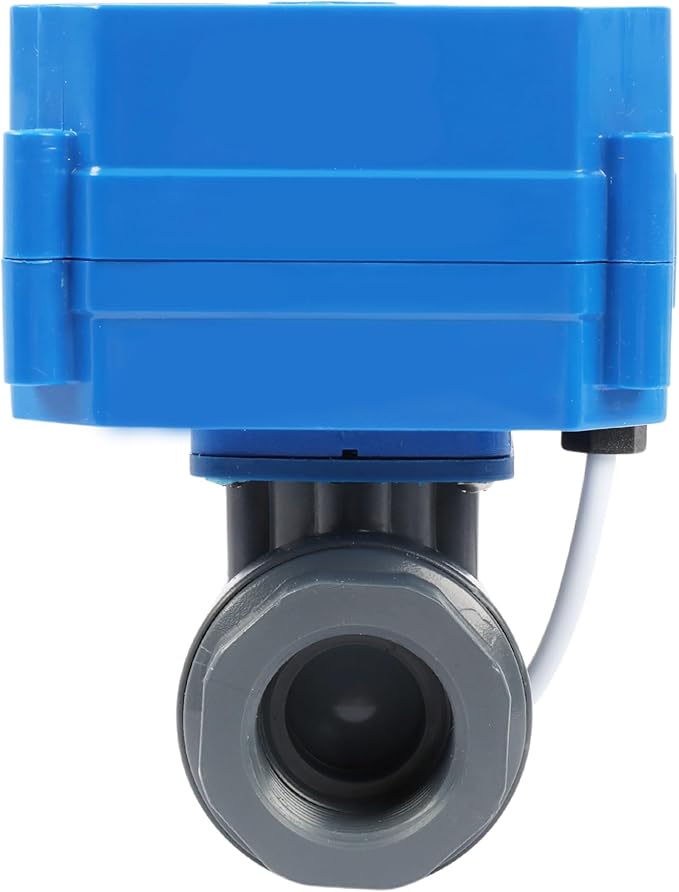 U.S. Solid 3/4" UPVC Motorized Ball Valve - Plastic Electrical Ball Valve with Standard Port, 2 Wire Auto Return, 110V AC, Normally Closed