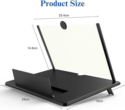 14" Screen Magnifier for Cell Phone,Fanlory 3D HD Magnifying Projector Screen Enlarger for Movies, Videos and Gaming, Foldable Phone Stand with Screen Amplifier,Compatible with All Smartphones