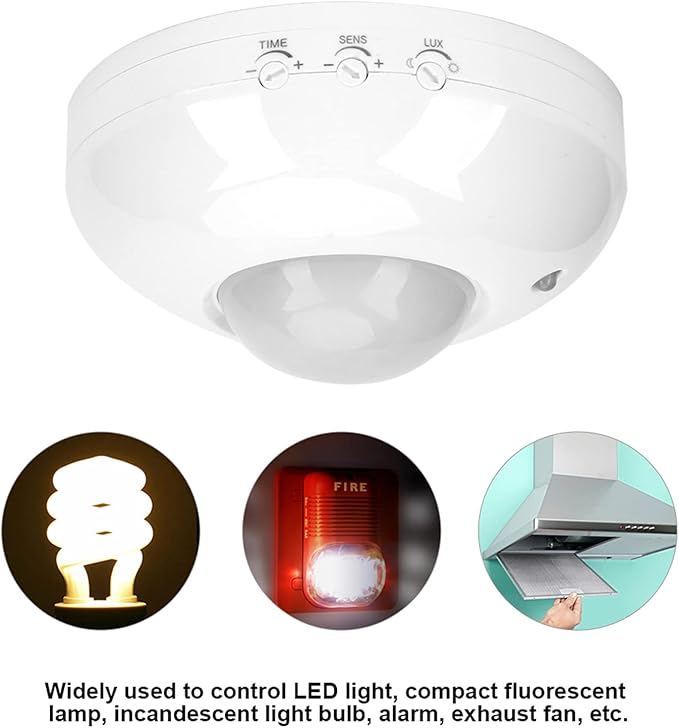 Occupancy Sensor Light Switch, 360 Degree PIR Motion Light Switch 110V‑240V Movement Sensor Light Switch Ceiling Mounted Motion Sensor Detector Switch