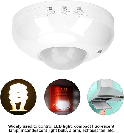 Occupancy Sensor Light Switch, 360 Degree PIR Motion Light Switch 110V‑240V Movement Sensor Light Switch Ceiling Mounted Motion Sensor Detector Switch