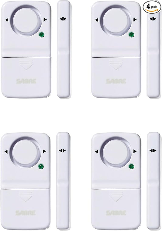 SABRE Wireless Home Security Door Window Burglar Alarm with LOUD 120 dB Siren, DIY EASY to Install