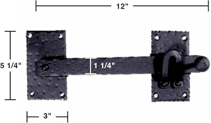 Renovators Supply Manufacturing Black Iron Gate Flip Latch 12" Large Antique Two Sided Flip Locks Rust Resistant Powder Coated Barn Door and Fence Gate Latches with Hardware Pack of 4