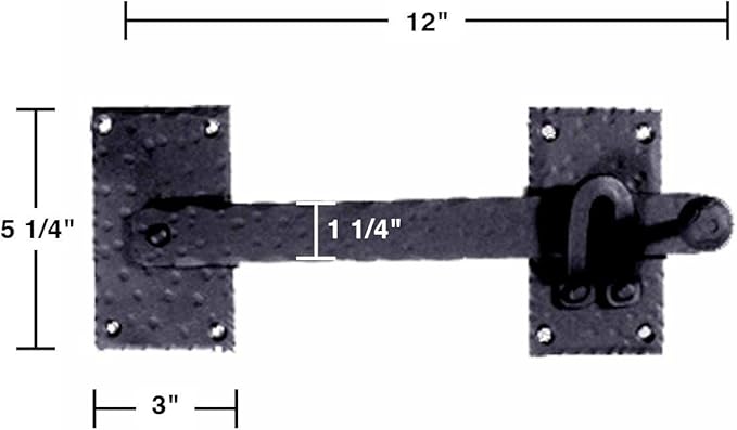 Renovators Supply Manufacturing Black Iron Gate Flip Latch 12" Large Antique Two Sided Flip Locks Rust Resistant Powder Coated Barn Door and Fence Gate Latches with Hardware Pack of 3