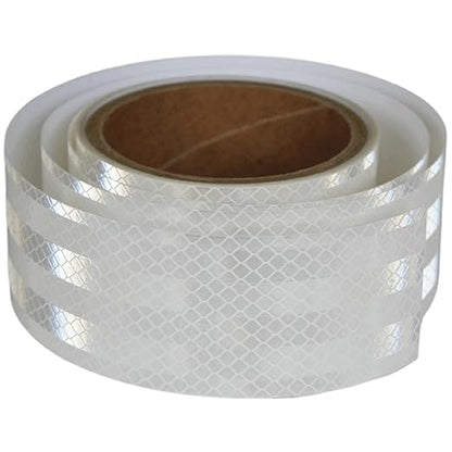 Non Fading White Reflective Tape Outdoor Waterproof 2 inch, High Visibility Warning Industrial Marking Tape,Safety Stickers (11 feet)