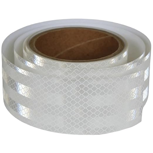 Non Fading White Reflective Tape Outdoor Waterproof 2 inch, High Visibility Warning Industrial Marking Tape,Safety Stickers (11 feet)
