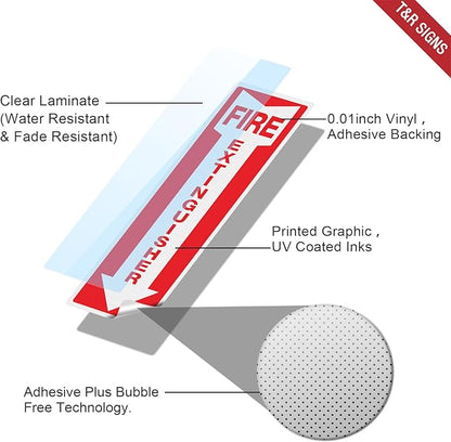 T&R Fire Extinguisher Inside Sign Stickers - 12 Pack - 12x4 inches Reflective Label, UV resistant, waterproof, fade and scratch resistant, suitable for indoor and outdoor