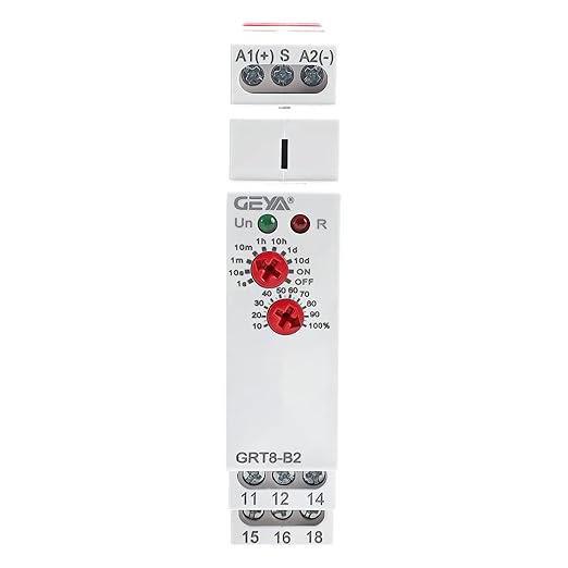 GEYA Delay Off Single Function Time Relay 2 Outputs 16A Electronic Power Off Timer Delay Relay(GRT8-B2,AC/DC12V-240V)