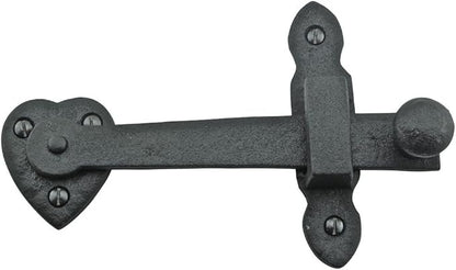Renovators Supply Black Wrought Iron Gate Flip Latch Antique Heart Style Medium to Light Duty 4 Inches Tall Flip Door Locks Rust Resistant Powder Coated Latches Includes Mounting Hardware Pack of 3