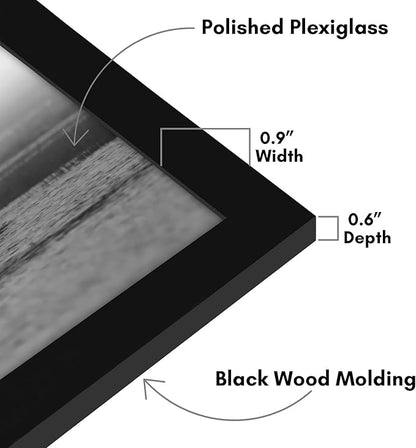 Americanflat 12x36 Picture Frame with Polished Plexiglass - Signature Collection - Gallery-Style Frames Made of Engineered Wood - Photo Frame for Wall Display - Black