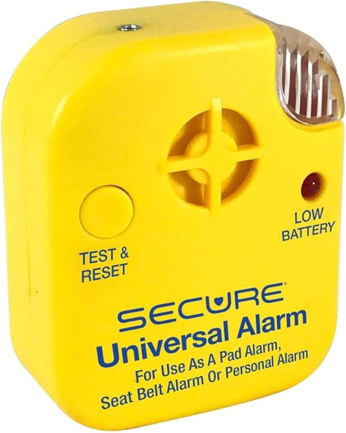 Secure Bed Alarm for Elderly Adults - 12" x 30" Motion Pressure Sensor Pad, 80 dB Patient Monitor with Holder, 9V Battery - Wandering & Fall Prevention for Dementia Patients Seniors