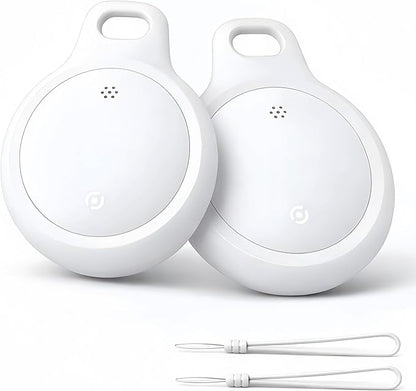Bluetooth Tracker for Keys, Luggage & Pets – Smart Finder Compatible with iOS & Android, No Monthly Fee, Item Locator by BlissfulTails(2 Pack, White)