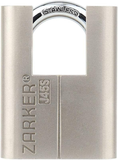 J45S keyed Padlock, Heavy Duty Stainless Steel Shackle Lock, 3 Keys, Waterproof and Rustproof Storage, Warehouses, Garage, Outdoors, 1-Pack