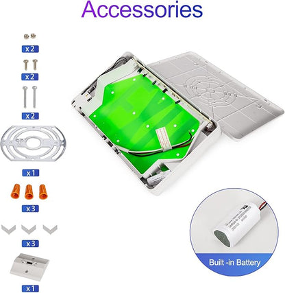 TANLUX Green Corded Exit Sign with 1.0 Meter Plug in Cord, Plug in Exit Sign with Battery Backup Lights for Business, Commerical Emergency Lighting, UL Listed, AC 120/277V, Double Face