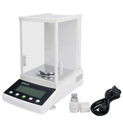 U.S. Solid 0.1mg Analytical Balance, 120g x 0.0001g, Lab Electronic Scale with Automatic Internal Calibration, Electromagnetic Transducer, RS232, Overload Protection, Piece Counting, 4 Weighing Units