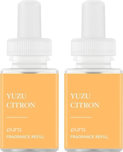 PuraHome Scent Refill - Smart Home Air Diffuser - Up to 120-Hours of Luxury Fragrance per Refill - Home Essential - Clean & Safe Diffuser Fragrance - 2 Pack, Yuzu Citron