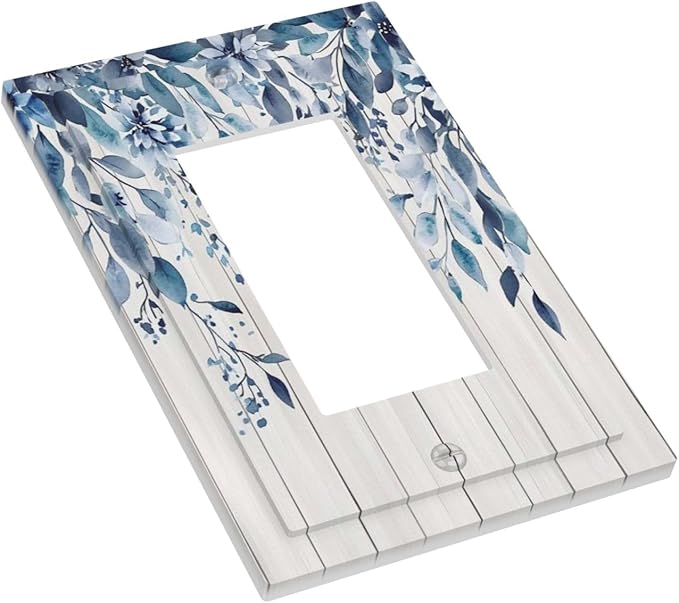 Eucalyptus Rustic Watercolor Plant Decorative Outlet Covers 1 Gang Single Rocker Light Switch Cover Plate Wall Plates Gfci Faceplate For Farmhouse Home Decor