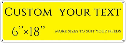 Custom Sign, street signs customized，Aluminum Weatherproof Metal Sign Multiple Sizes, Customize for House numbers, bars, cafes,Business, Workplace, office, Home, Delivery Signs(6 * 18 Inch)