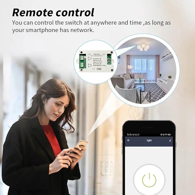 EWeLink DC7-32V 10A Motor Forward Reverse Controller Switch, WiFi Bluetooth Remote Control, RF Compatible,Works with Alexa/Google Home Compatible, Smart Timing for Electric Desks, Screens