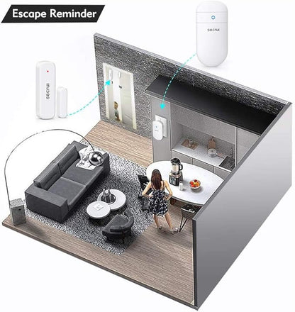 SECRUI Door Chime, Door Open Sensor Chime for Business/Home When Entering, Adjustable Volume, Easy Installation, 400ft Range, 52 Chimes, M508+D7