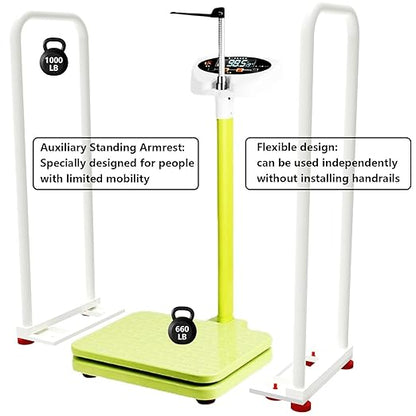 Assist The Elderly in Measuring Weight gain While Standing, with an Electronic Scale with armrests, Suitable for use in clinics, Hospitals, Schools, Nursing Homes (Tender Sprout Green)