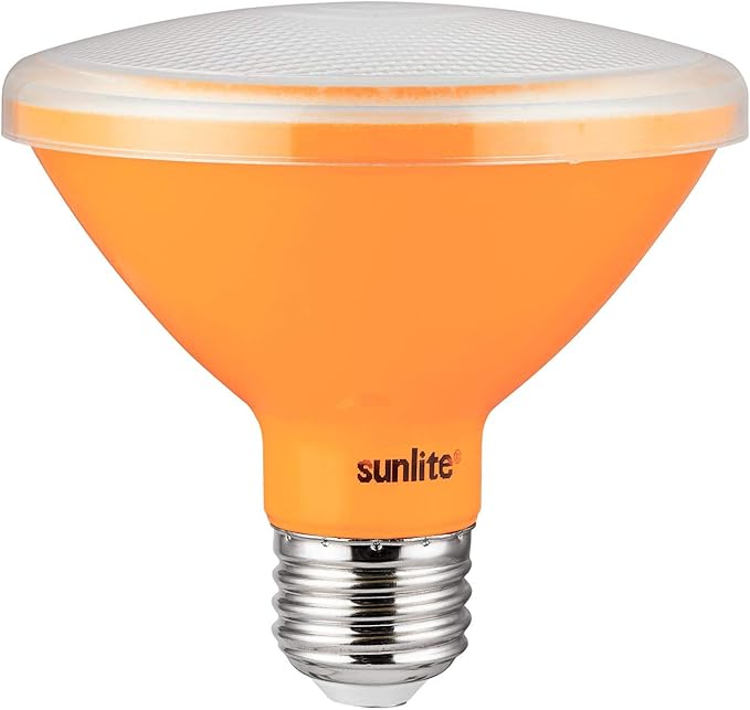 Sunlite 81474 LED PAR30 Short Neck Colored Recessed Light Bulb, 8 Watt (75W Equivalent), Medium (E26) Base, Floodlight, ETL Listed, Amber, 1 Count