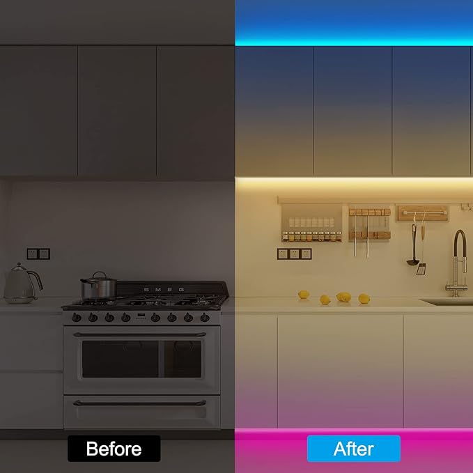 RGBWW Smart Led Strip Lights, 16.4ft Tunable White 3000K to 6500K+RGB WiFi Led Light Strip Work with Alexa and Google, Color Changing Music Sync Indoor Rope Lights for Bedroom, TV, Cabinet