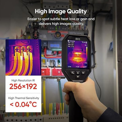 HIKMICRO B01 Thermal Camera, 320 x 240 Super IR Thermal Imaging Camera with WiFi, 3.2" LCD Screen, -4°F to 1022°F, 256 x 192 IR Resolution, 25Hz IR Camera with PC Analysis,FCC ID 2AXVM-HM-TP5XXXX