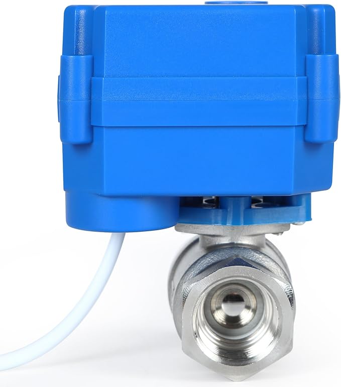 Motorized Ball Valve 3/4", Full Port, 2 Wire Auto Return Stainless Steel Ball Valves, 9-24V AC/DC, Electric Shut Off Ball Valves