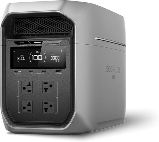 EF ECOFLOW Portable Power Station DELTA 3 Max Plus, 2048Wh LiFePO4 Battery, Solar Generator (Solar Panel Optional), 3000W Max Output, Fast 0–80% Recharge in 64mins, Reliable Home Backup & RV Camping