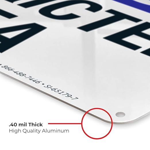 Notice Restricted Area Sign, 10x7 Inches, Rust Free .040 Aluminum, Fade Resistant, Made in USA