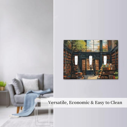 Library With A Lot Of Books Light Switch Covers 3 Gang Triple Toggle Wall Plate Decorative Switchplate Electrical Faceplate for Farmhouse Living Decor