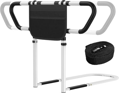 Bed Rails for Elderly Adults Safety - ASTM F3186-17 Certified 400lbs Capacity Adjustable Bed Assist Rail with Non-Slip Handles & Storage Bag, Fits Twin/Full/Queen/King Beds