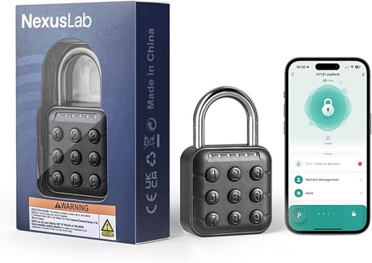 NexusLab Combination Lock for Locker, Locker Lock & Gym Lock with TUYA App: IP67 Rated, Corrosion-Resistant Zinc Alloy, Anti-Corrosion, for Gym/School/Travel, Privacy Safe, Supports (Tuya APP Contrl)