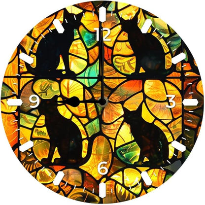10 in Cats -3 Wood Wall Clock – Digital Time Display, Smart Home Compatible for Bedside or Workspace