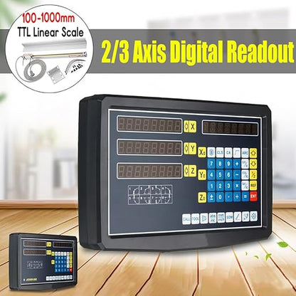 2/3 Axis Digital Readout and TTL Precision Linear Glass Scale DRO Encoder for Milling Lathe. Note:Display&Scales Sold Separately,Pls Select The Size Options! (2 Axis Digital Readout Display ONLY)