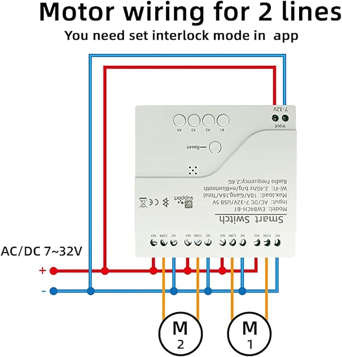 4 Channel Smart WiFi Relay Switching Module USB 5V/AC85V-250V, Supports Bluetooth Control, eWeLink App Remote Control, for Alexa Google Home