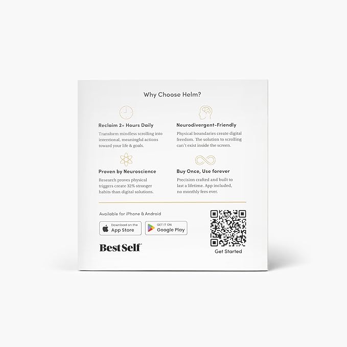 BestSelf Helm Focus Device – Premium NFC-Powered Phone Distraction Blocker Physical App Blocker Tool for Deep Work, ADHD Focus, and Screen-Free Productivity