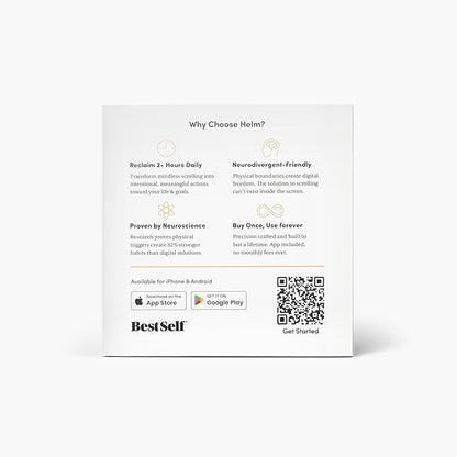 BestSelf Helm Focus Device – Premium NFC-Powered Phone Distraction Blocker Physical App Blocker Tool for Deep Work, ADHD Focus, and Screen-Free Productivity