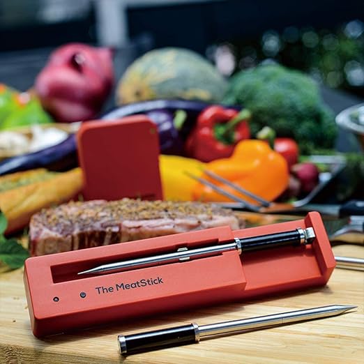 The MeatStick Xtender Set | Smart Wireless Meat Thermometer | 300ft Range Digital Food Probe with Bluetooth | for Smoking, Grilling, BBQ, Air Fryer, Deep Frying, Oven, SousVide, Rotisserie