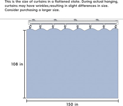 Room Divider Ceiling Mounted Curtains Track Sets Extra Wide Blackout Curtain Flexible Tracks for Bedroom Privacy Partition Separator, 1 Panel Light Grey Drape and White Rail, W12.5 x H9ft
